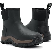 Hunthor Men's Rubber Rain Boots, 8-Inch Waterproof Mud & Garden Boots