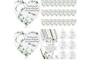 50 Sets Romantic Heart Design Bottle Openers