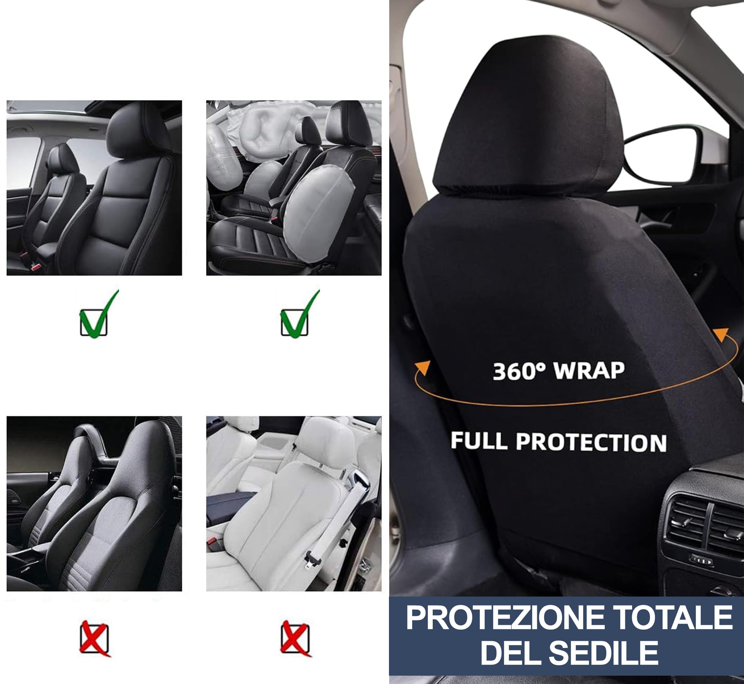 Auto Accessori Lupex Coprisedili Auto Compatibili con Duster, Tessuto Policotone, Anteriori e Posteriori (Nero - Nero)