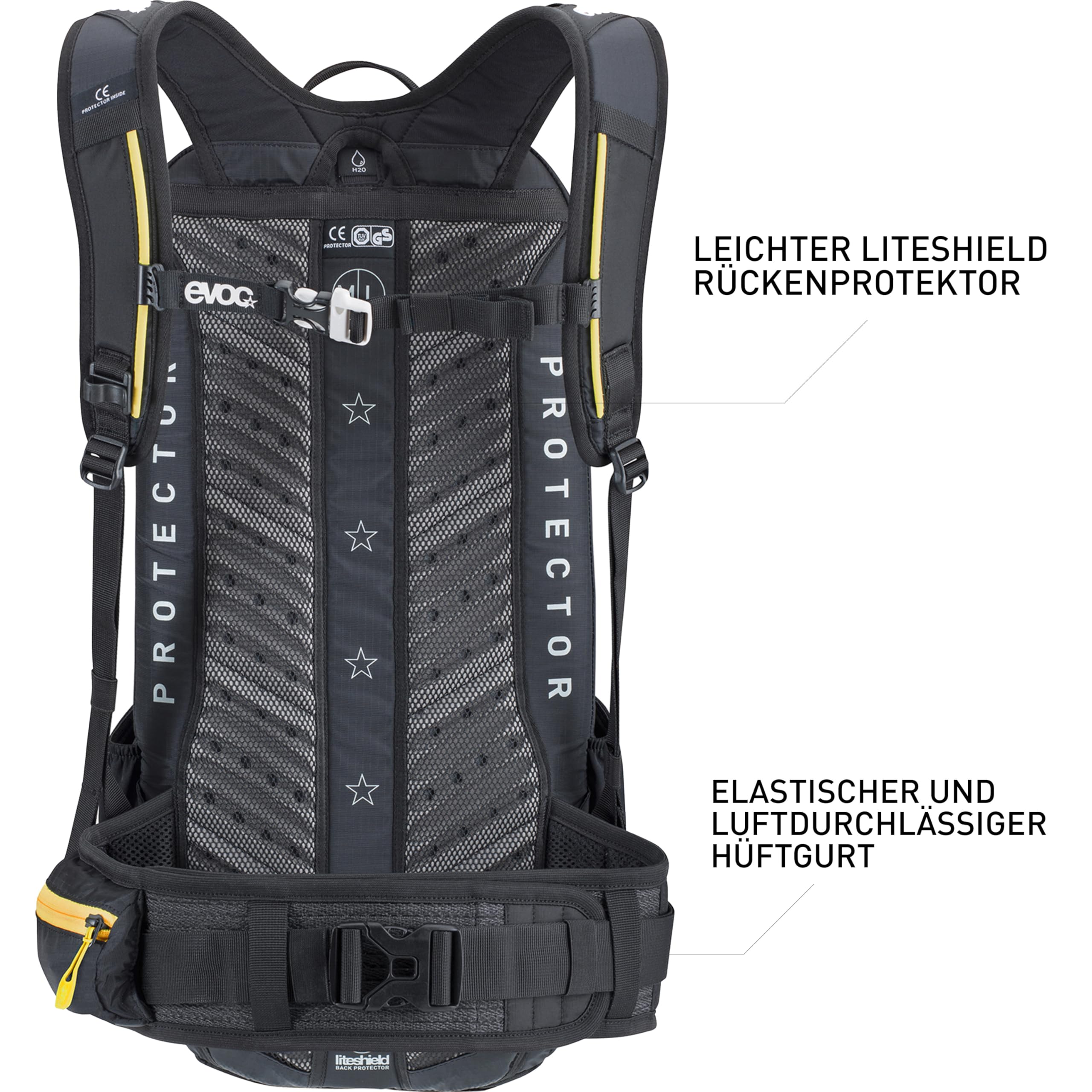 EVOC Herren FR TRAIL BLACKLINE 20L Protektor Rucksack, black, M/L