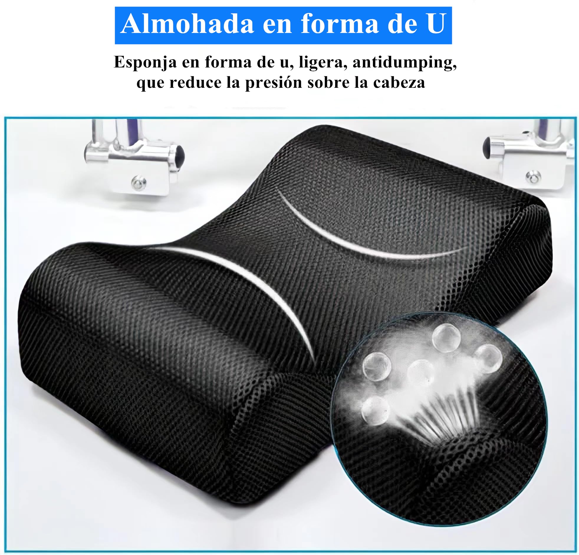 Respaldo del Reposacabezas De La Silla De Ruedas,Soporte para La Cabeza Cómodo Asiento Almohada Acolchada Ajustable para Adultos Accesorios para Sillas De Ruedas Universales