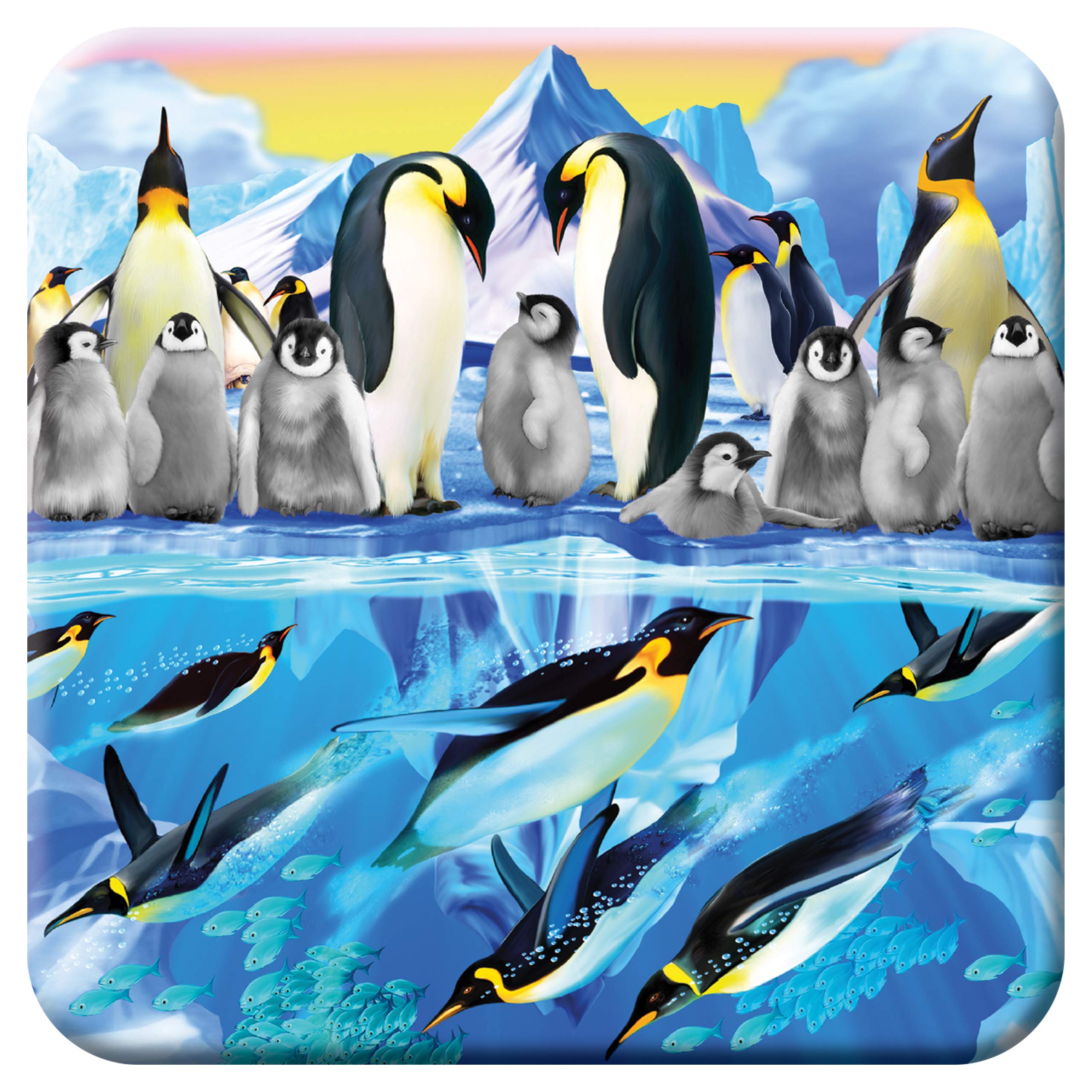 3D LiveLife Cork Coaster - Penguin Plunge from Deluxebase. Lenticular 3D Penguin Drink & Mug Coasters. Fun Animal Gifts for Women and Men. Novelty Kitchen and Decorative Home Accessories.