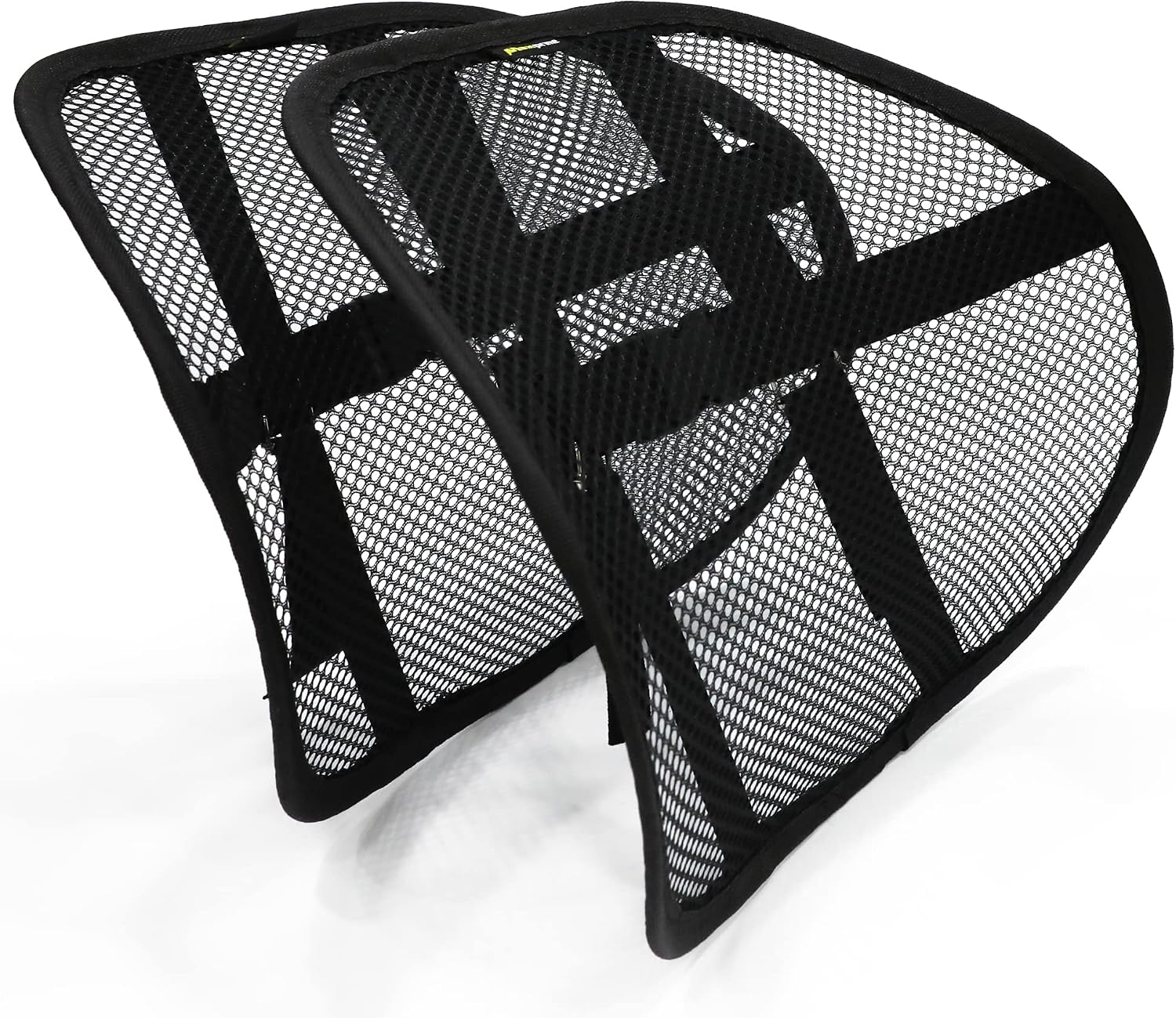 MAXXPRIME Lumbar Support,Car Back Support with Double Breathable Mesh and Adjustable Straps,Back Support for Car,Home and Office Chair (Black 2 Pack)