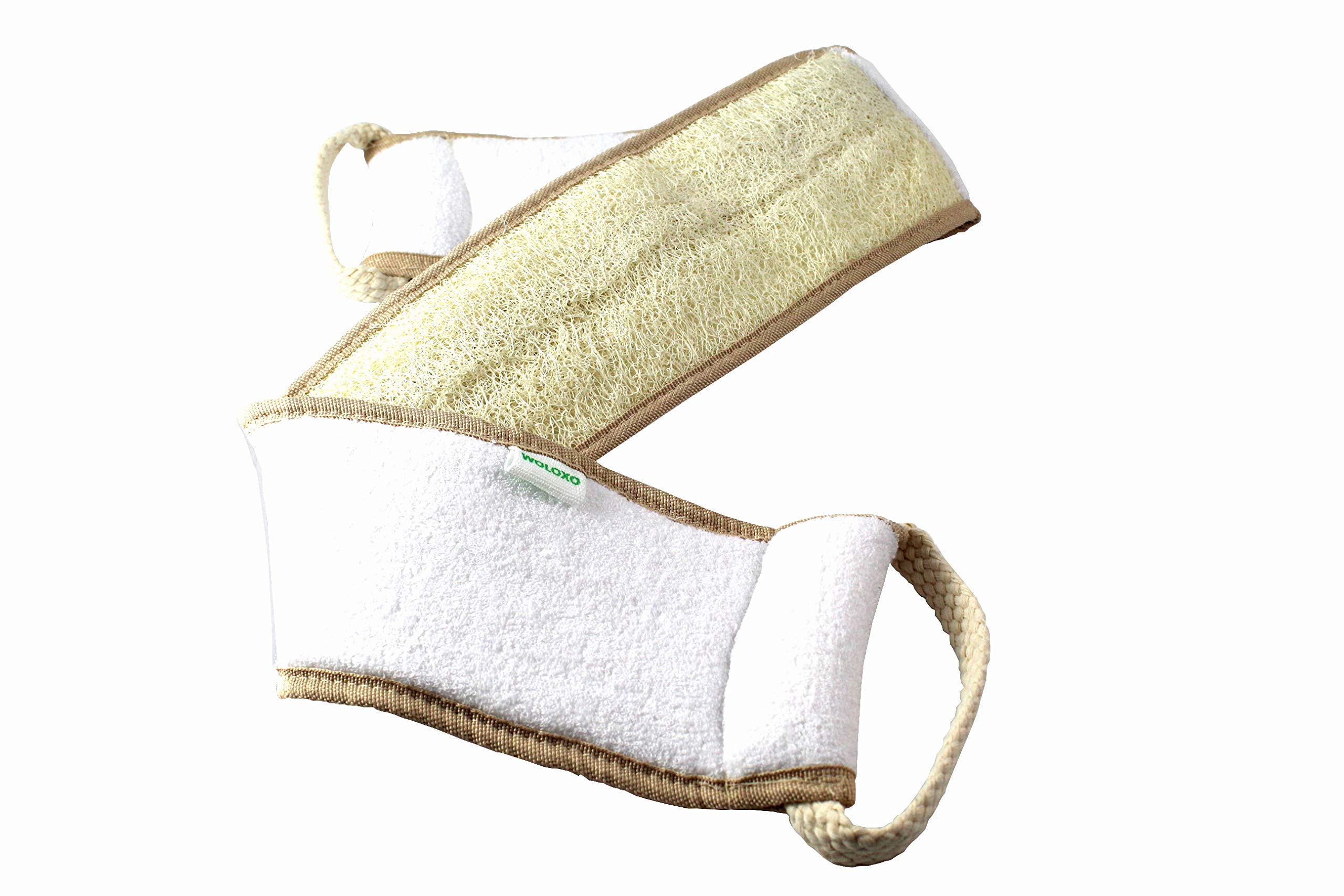 Woloxo Loofah Sponge Back Scrubber for Bath and Shower Natural Loofah and Soap for Body Plus Back 100% Natural Sponge