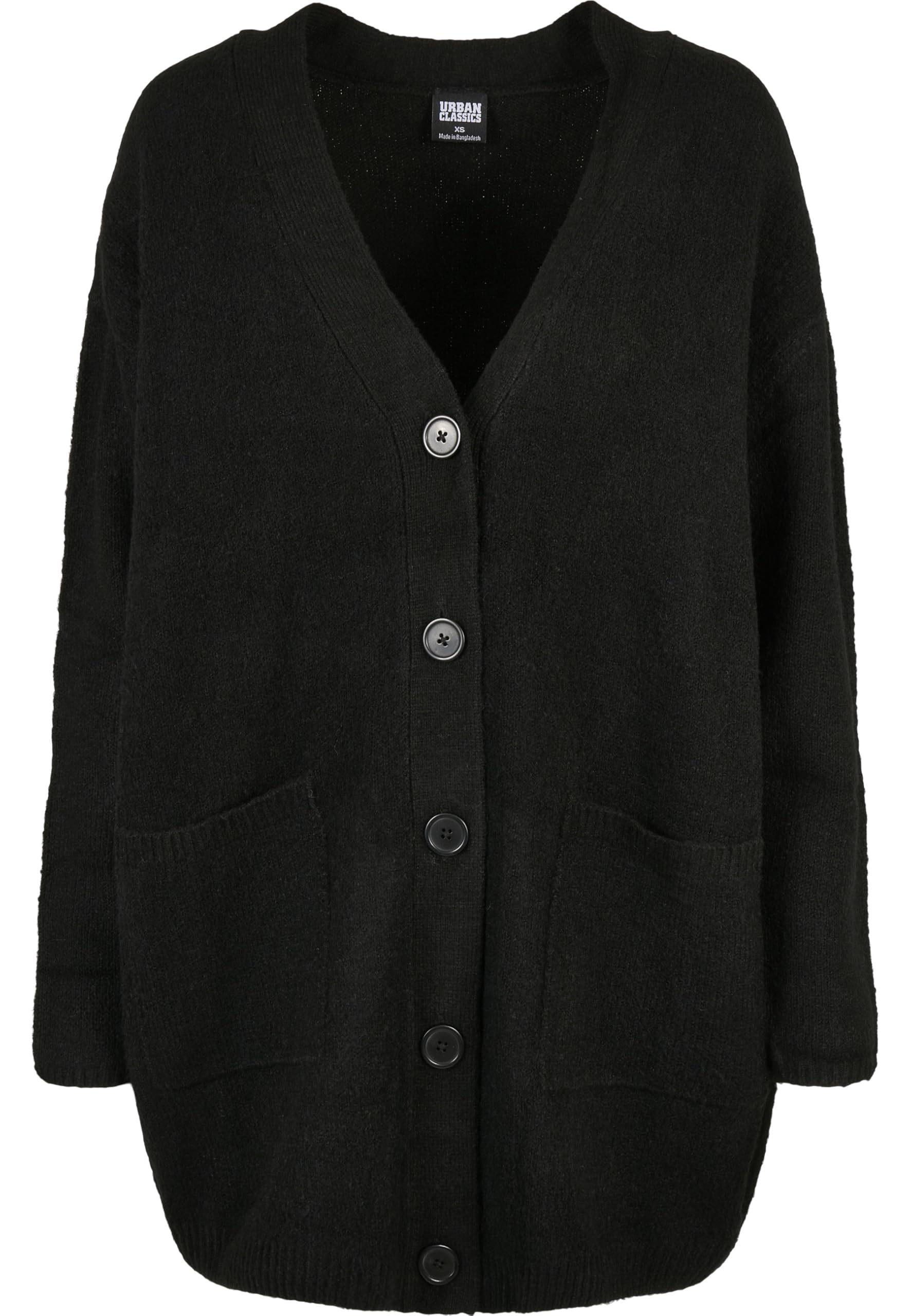 Urban Classics Women's Noir Cardigan Chunky Fluffy Knit