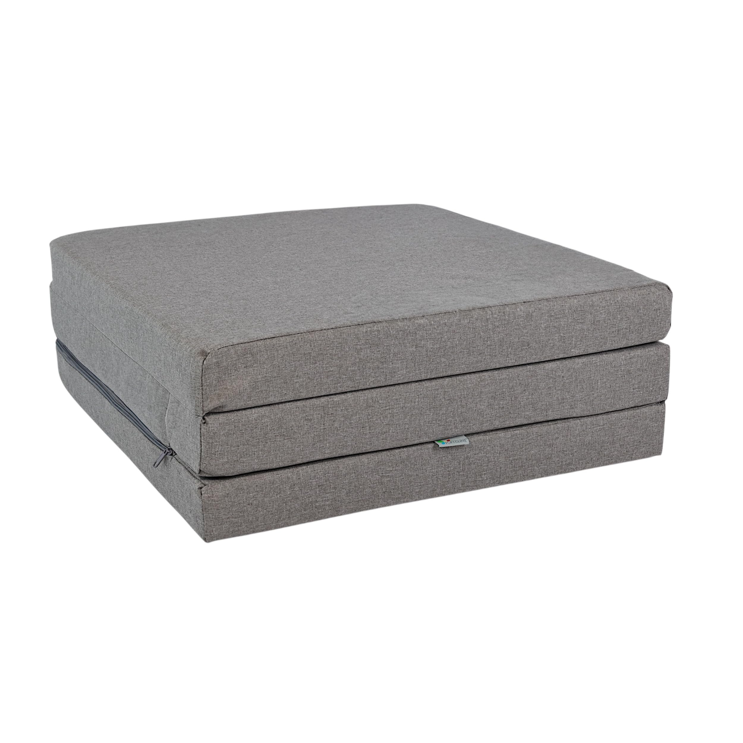 FORTISLINE Materasso pieghevole – 3 pezzi – Materasso pieghevole per ospiti – Materasso per camper con rivestimento esterno impermeabile – Materasso a cubo – Letto per ospiti – Materasso per roulotte