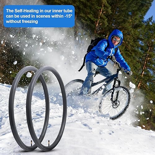 Miniatura 6 de 2 tubos de bicicleta autosellantes 700C 700 x 35C 700 x 38C 700 x 40C 700 x 42C AV48 mm, reparación automática, resistente a pinchazos, compatible