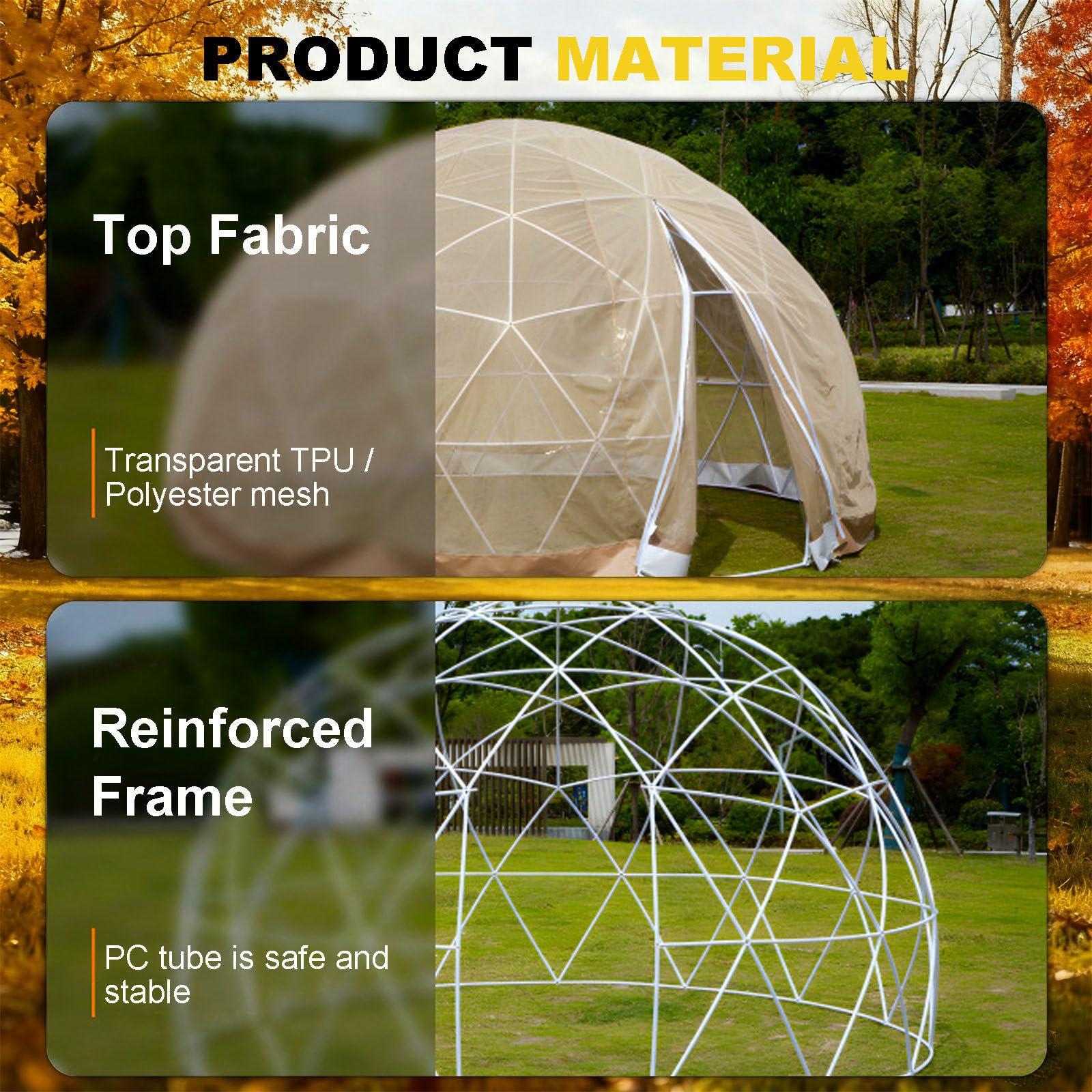 Outdoor Kuppelzelt, Transparentes Bubble Iglu für 4-8 Personen, robuster Rahmen für Allwetter-Einsatz, ideal für Gartenglamping und Veranstaltungen im Freien Sport & Freizeit