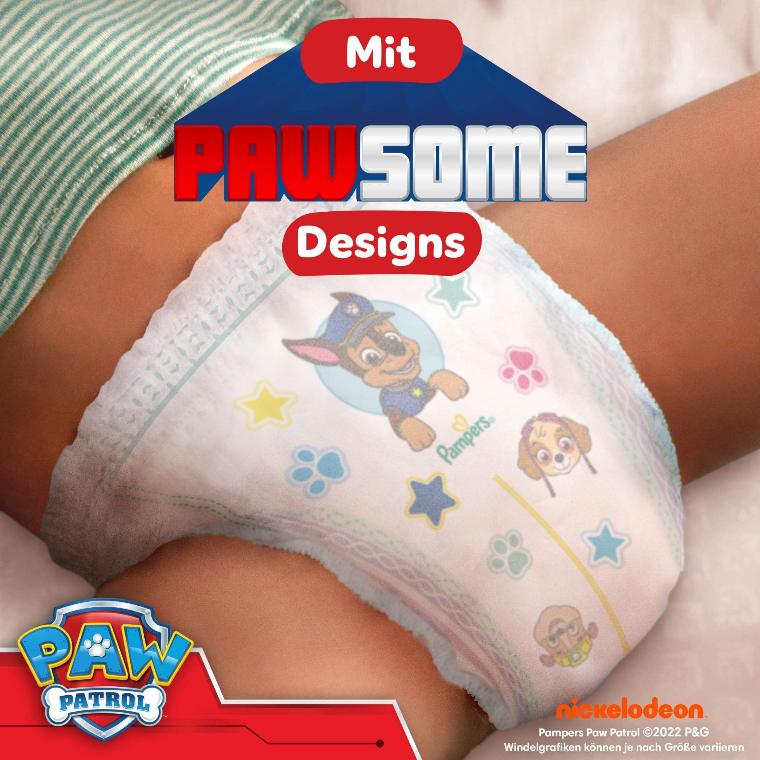 Pampers Baby-Dry Pants Paw Patrol Größe 5, 160 Windeln, 11kg-17kg | Paw Patrol Edition, 360° Passform mit Stop & Schutz System