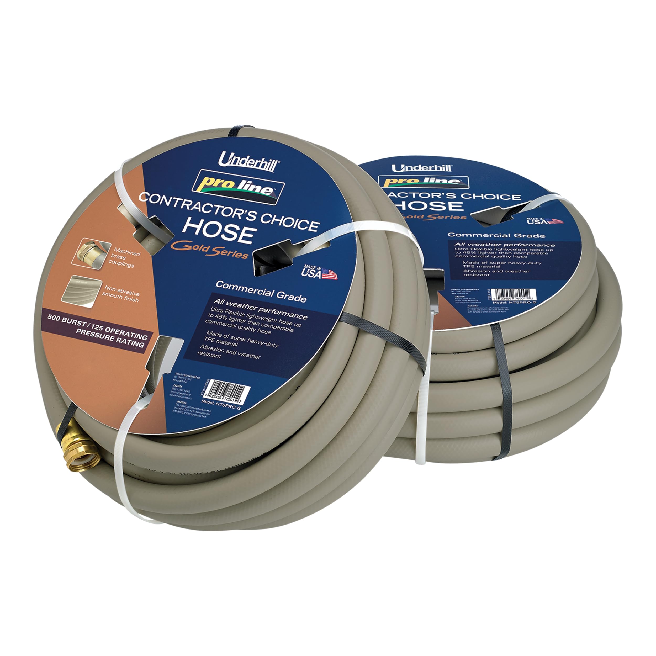 Underhill Proline Rubber Series Tubo Da Giardino 3/4 X 30,5 M Rosso – Gomma 100%, Acqua Calda Fino A 100°C, 500 PSI BP