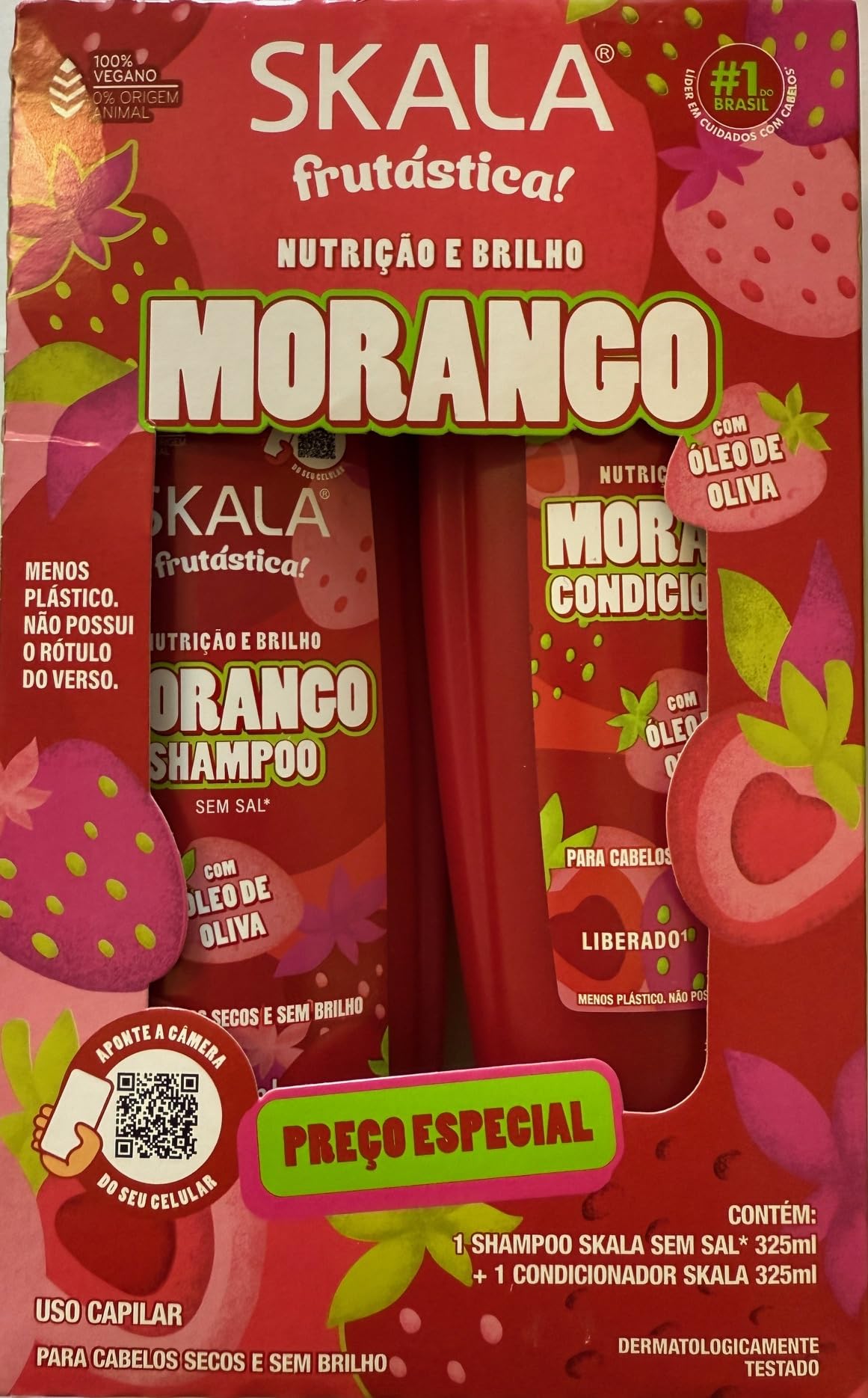 SKALA - Linha Frutastica - Kit Shampoo e Condicionador Morango (2 x 325 Ml) - (Fruitastic Collection - Set with Strawberry Shampoo and Conditioner (2 x 11 Fl Oz))