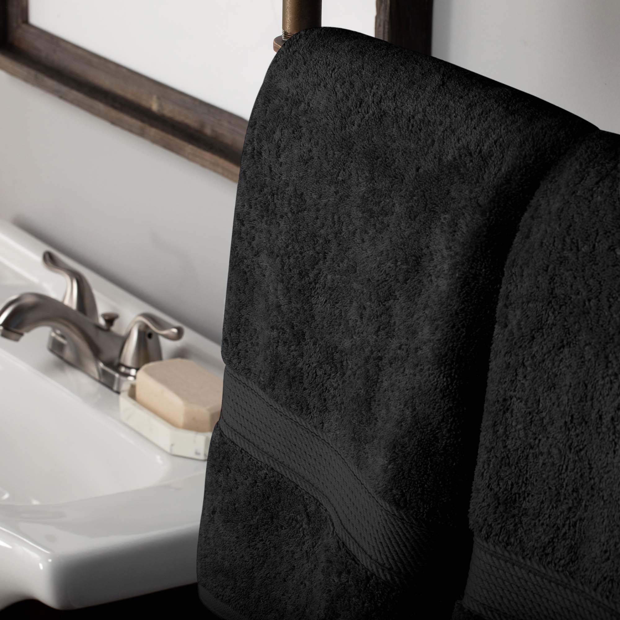 Superior Set di 10 asciugamani in pile di cotone egiziano, include 2 asciugamani da bagno, 4 mani, 4 asciugamani per il viso/salviette, asciugamani ultra morbidi di lusso, essenziali per gli ospiti,