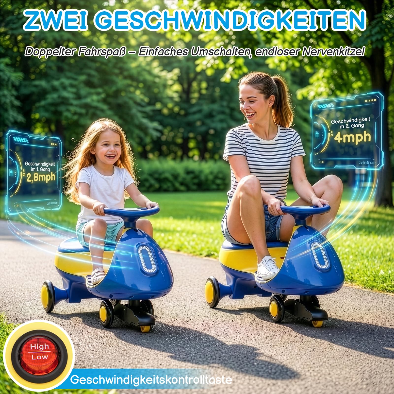 LALAHO Kinder Elektroauto Elektrisches Rutschauto 12V | Elektrisches Rutschauto mit Pedal, Kinderauto Elektrisch, 2 Geschwindigkeit Kippschutz, für Kind ab 3 Jahren