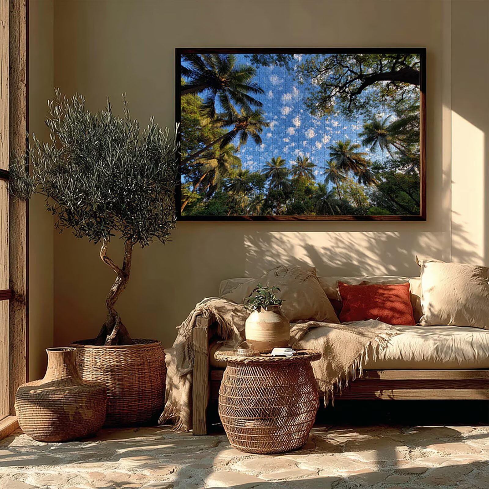 Puzzle Arte con Scatola Albero, Cielo Puzzle Legno 5000 Pezzi Adulti 156x105cm, Attività di Intrattenimento ad Alta Difficoltà, DIY Classici Gioco, Jigsaw Per Tutta La Famiglia, Estate Regalo, D-9003