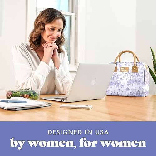 Miniatura 6 de Fit & Fresh Bloomington - Lonchera grande térmica para el trabajo, con contenedores, resistente a las manchas, con cierre, estampado floral color