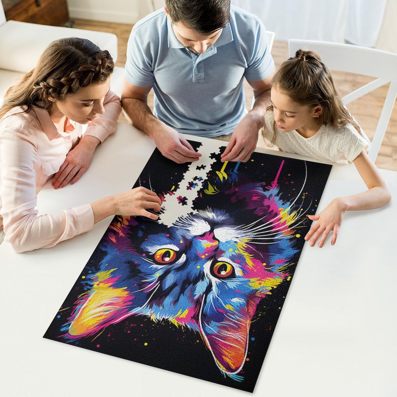 TWYYDP Puzzle Classico per Adulti 1000 Pezzi Topo Gatto Feroce Pittura Art Deco Domestica