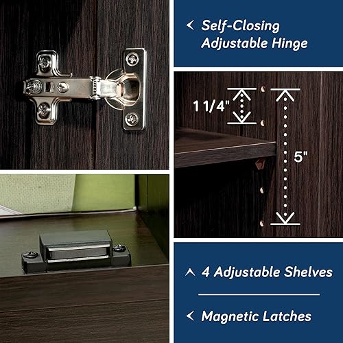 Miniatura 6 de Gabinete de almacenamiento Sauder/Gabinetes de despensa, 29.61" x P: 16.02" x A: 71.50", acabado en canela y cereza