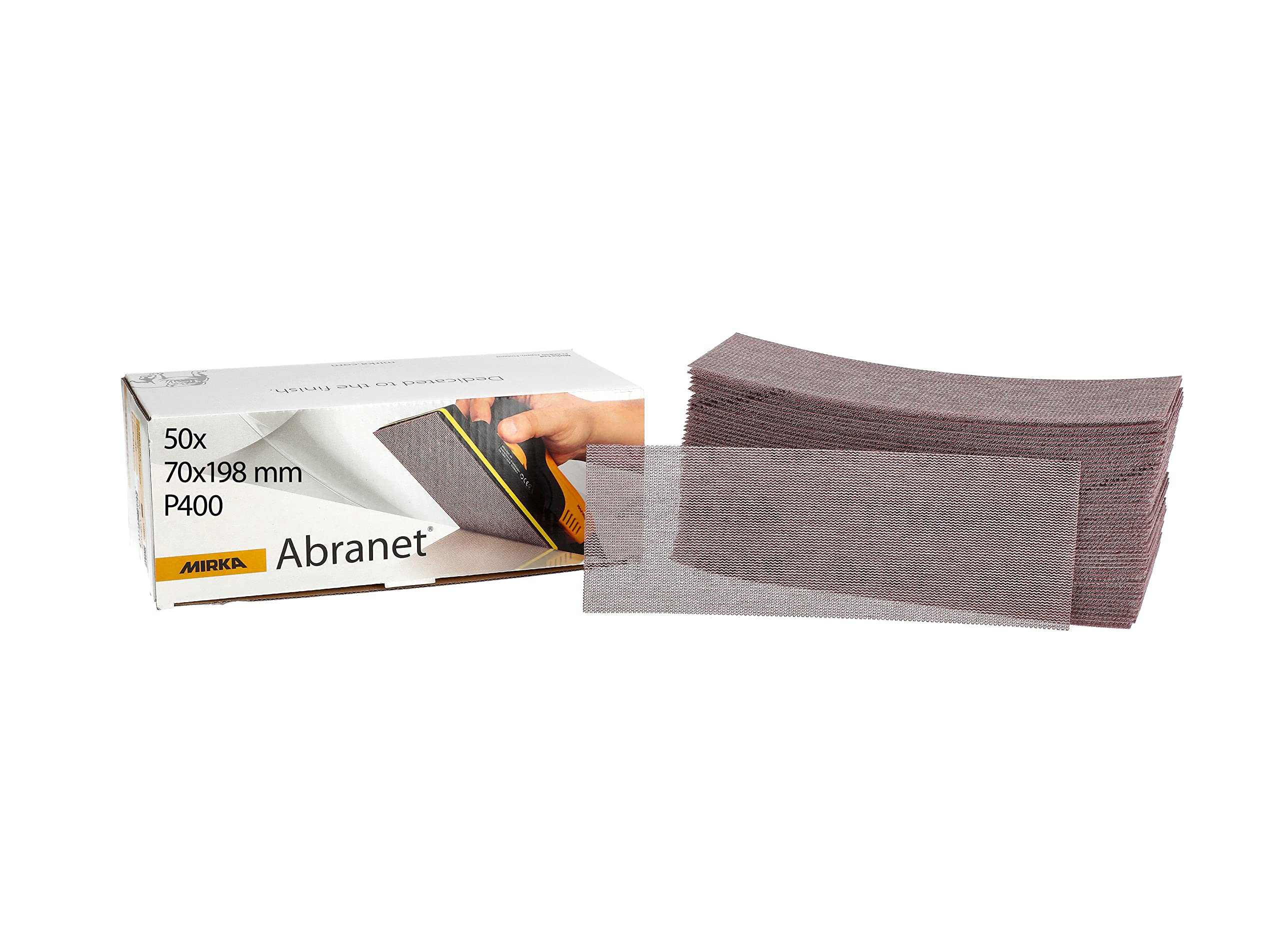 Mirka Abranet abrasive sheets 70x198 mm Hook & Loop grit P400 50 pcs