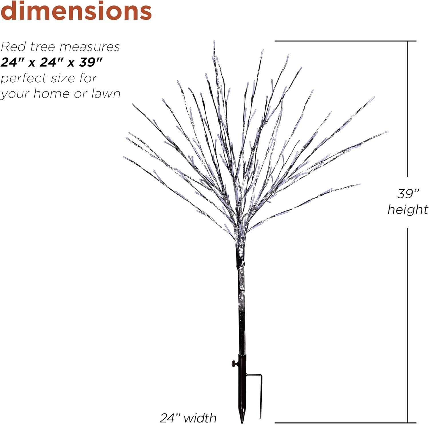 Alpine Corporation CRD128RD Silver Taped Bush with Red LED Lights, Indoor and Outdoor Christmas Decorations Holiday décor : Patio, Lawn & Garden