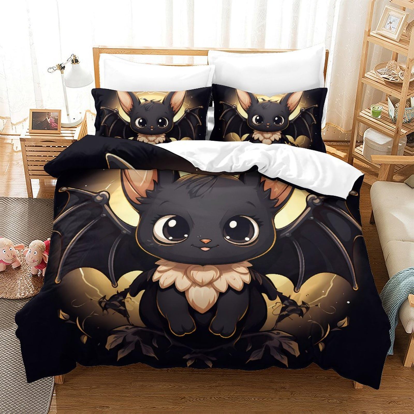 Housse de couette lueur lunaire avec fermeture éclair pratique