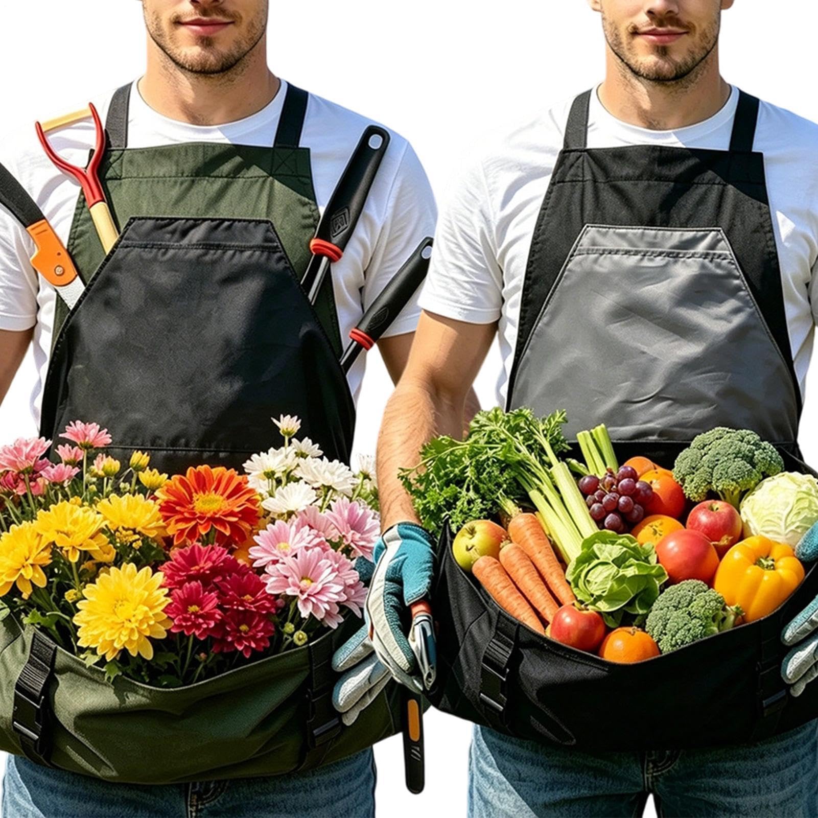 Grembiule da giardinaggio con tasche per donna Schienale a Croce Cintura in