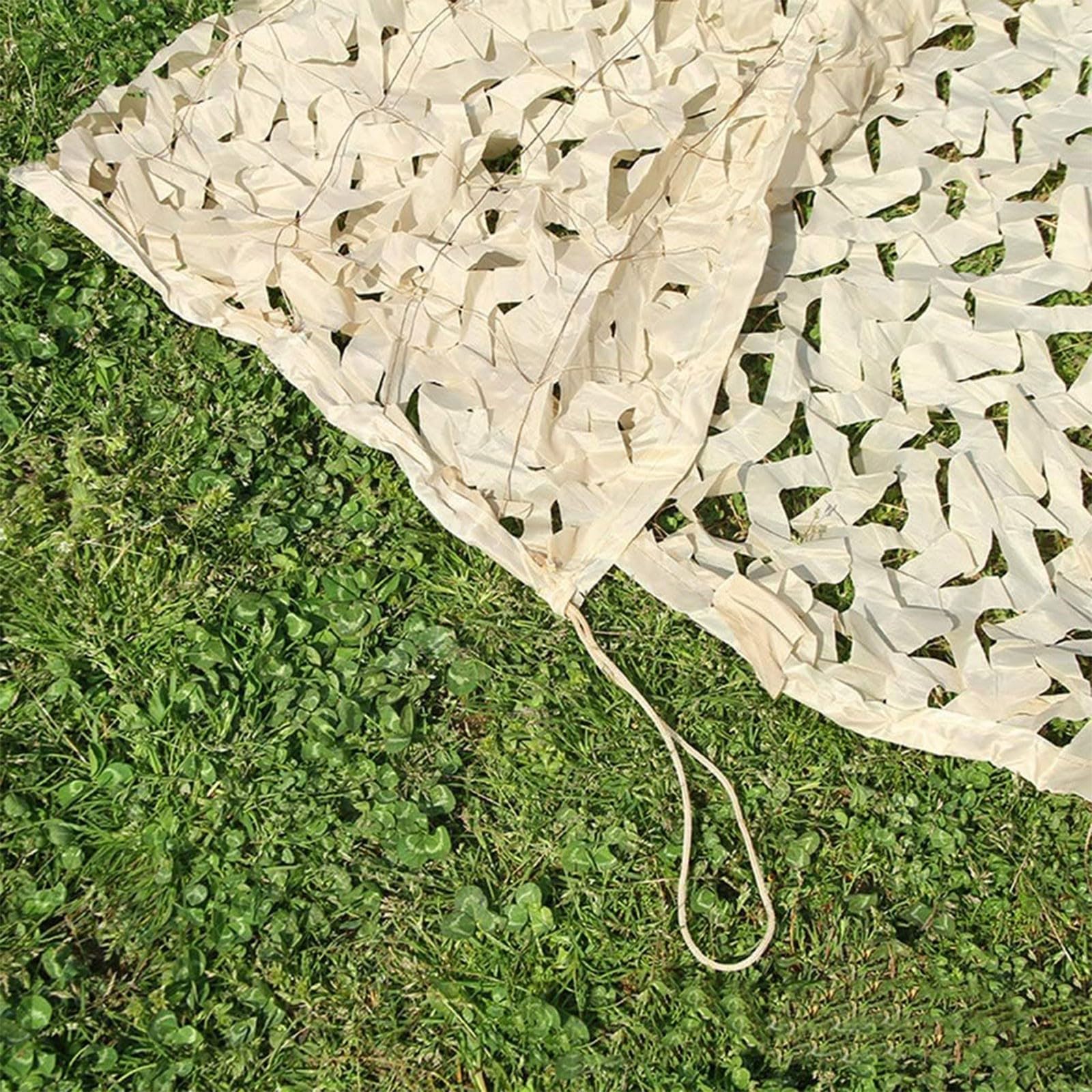 Rete Mimetica Beige, 4x8m Camouflage Tela Netto di Oxford, Rete Ombreggiante per Esterni, Adatto per decorazioni di feste, fotografia, caccia, campeggio, protezione solare