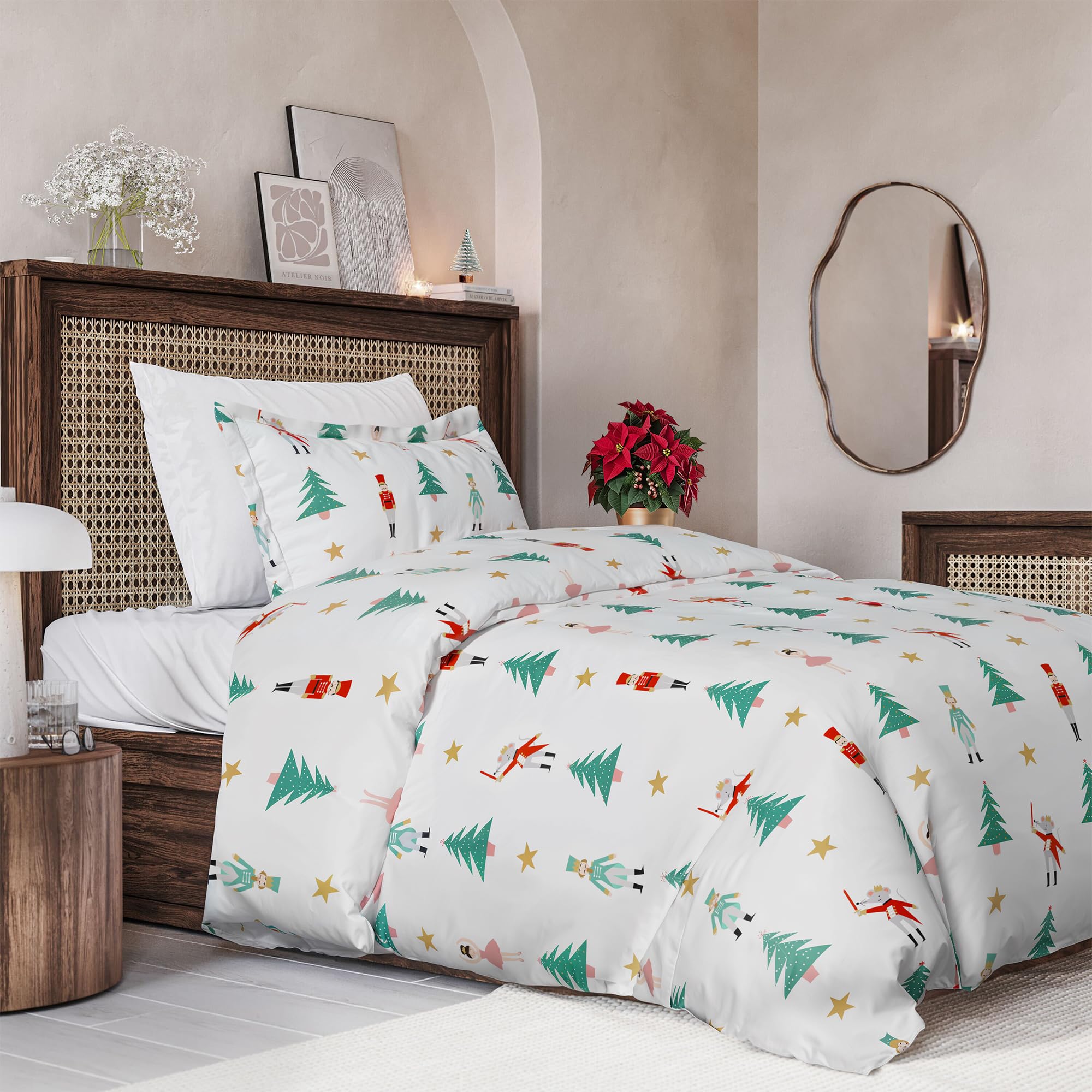 CGK Christmas Duvet Cover Twin Size Set - 68 x 90, Nutcracker Ballet