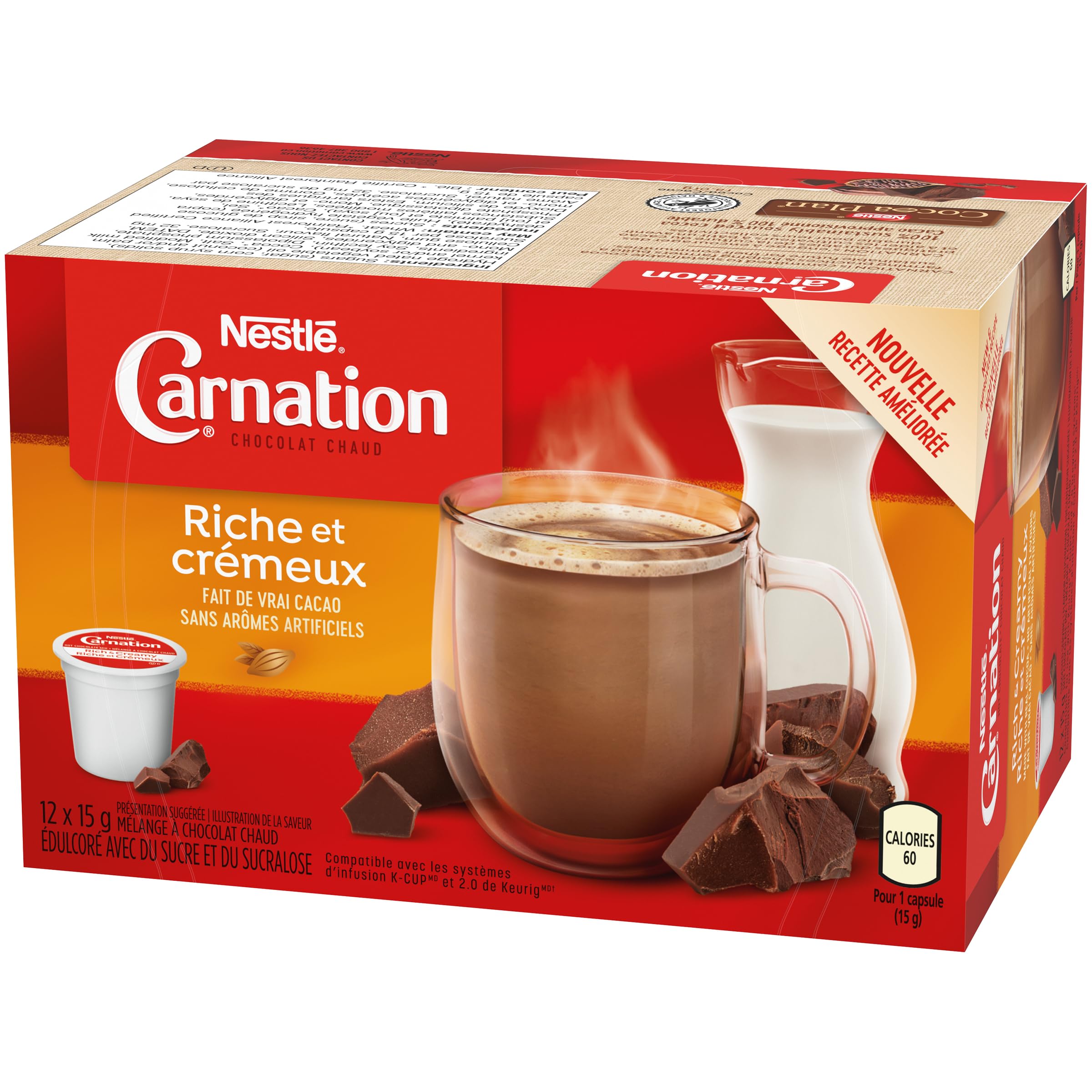 Carnation Hot Chocolate, Rich and Creamy, Keurig K-Cup Compatible Pods 12x15g (Pack of 6, 72 ct) - 5