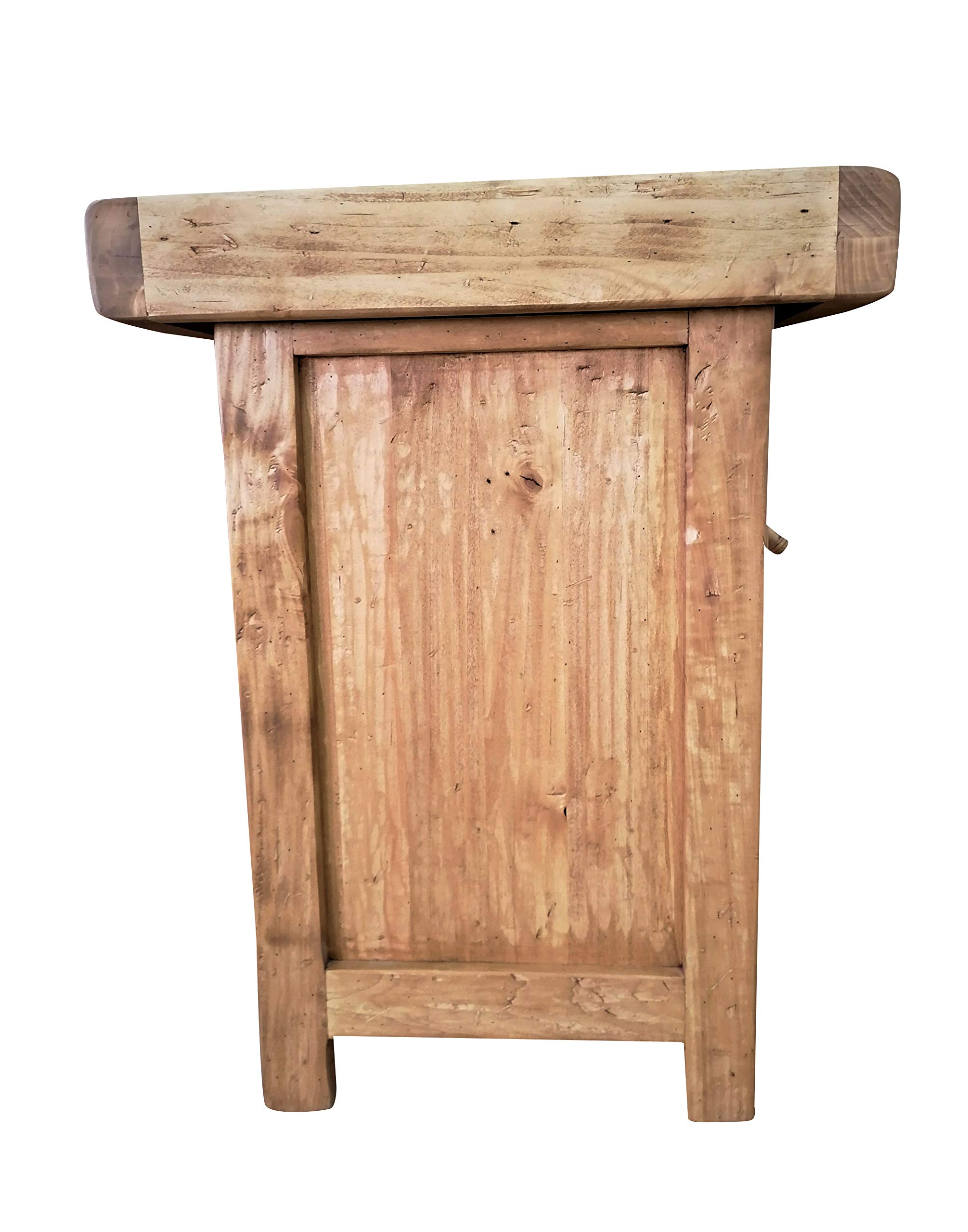 Biscottini Mesa Alta de Trabajo, 82 x 57 x 64 cm, Fabricada en Italia, Isla de Cocina, encimera de Madera Maciza, mostrador de Cocina, encimera de Madera