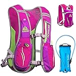 Azarxis Hydration Running Vest Backpack Pack 5.5L for Women and Men Jogging Trail Race Marathon Cycling Hiking (Rose Red with 2L Water Bladder)