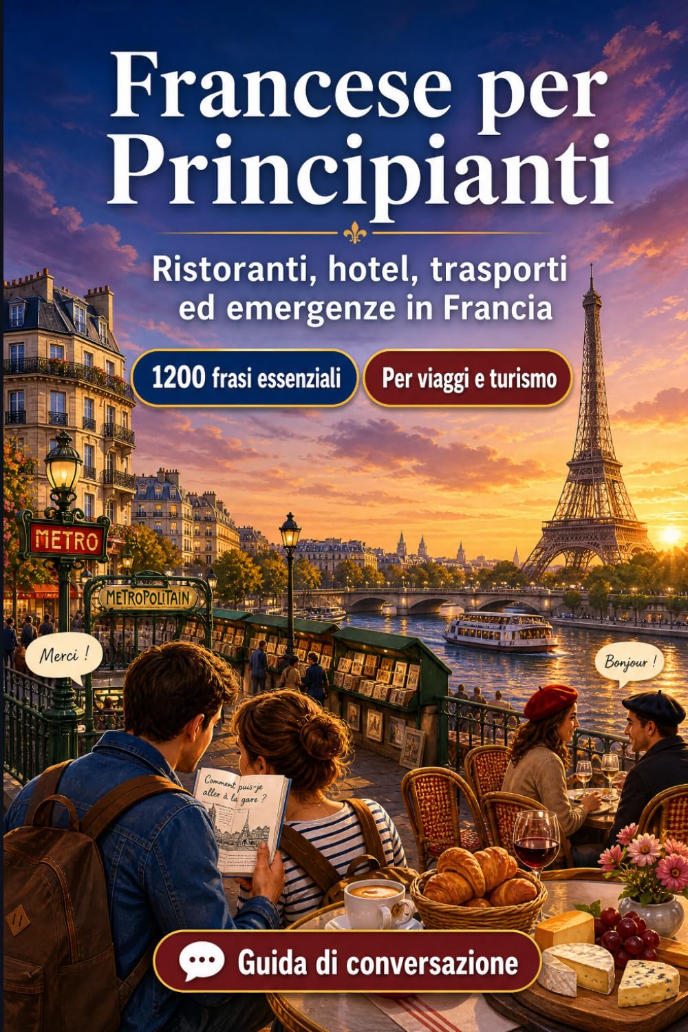 Francese Per Principianti: 1200 frasi essenziali in Francese per viaggiare en Francia: Guida facile alla pronuncia, conversazioni quotidiane, ... consigli culturali per un viaggio in Francia