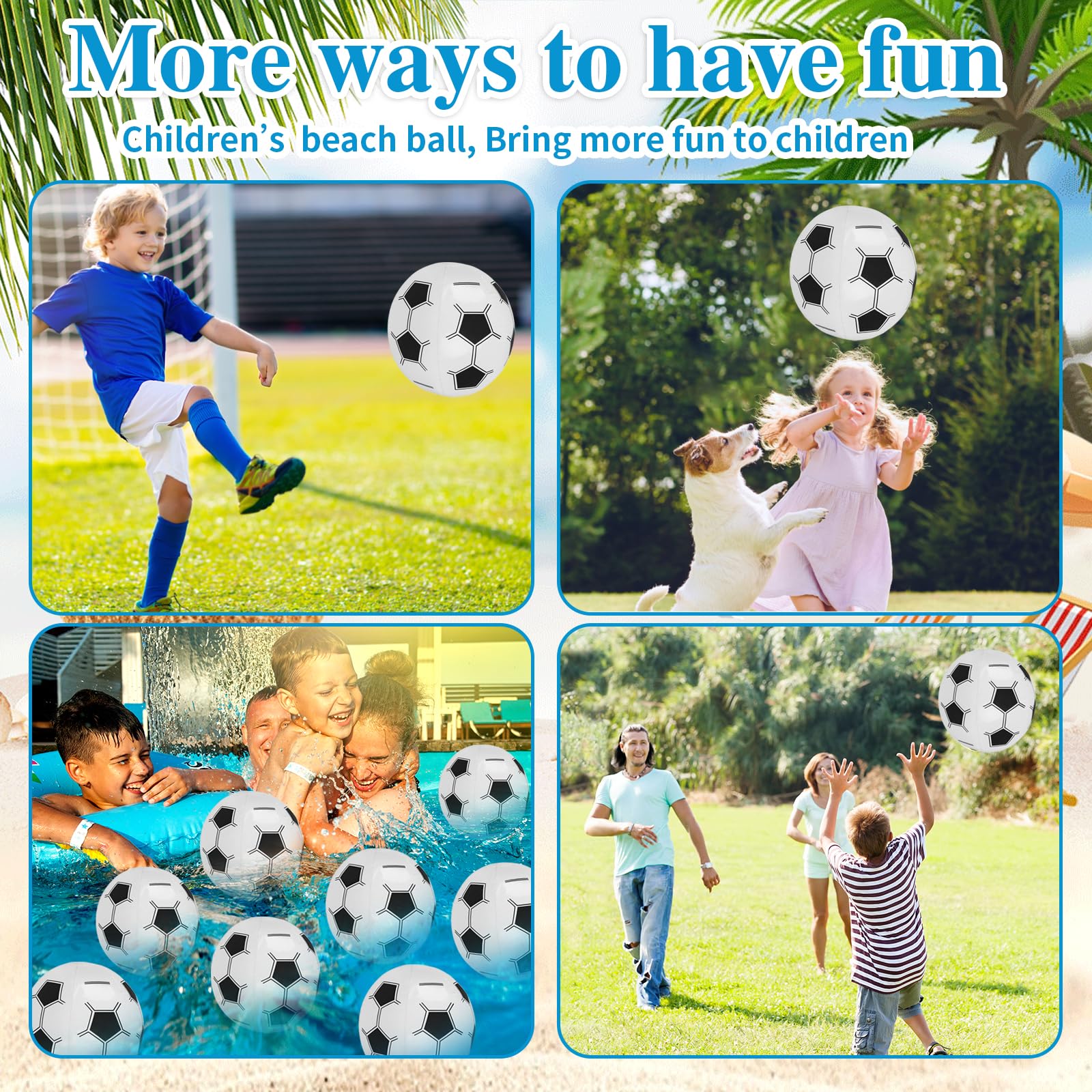 8 pelotas de fútbol de playa, pelotas de fútbol inflables de 15 pulgadas para verano, piscina, playa, fiesta, actividades al aire libre 6