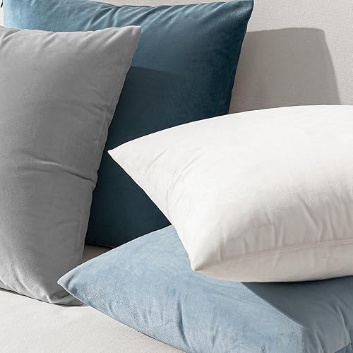 Miniatura 3 de EMEMA Paquete de 2 fundas de almohada de terciopelo, decorativas, cuadradas, suaves y sólidas, para sofá, dormitorio, silla o automóvil, 24 x 24