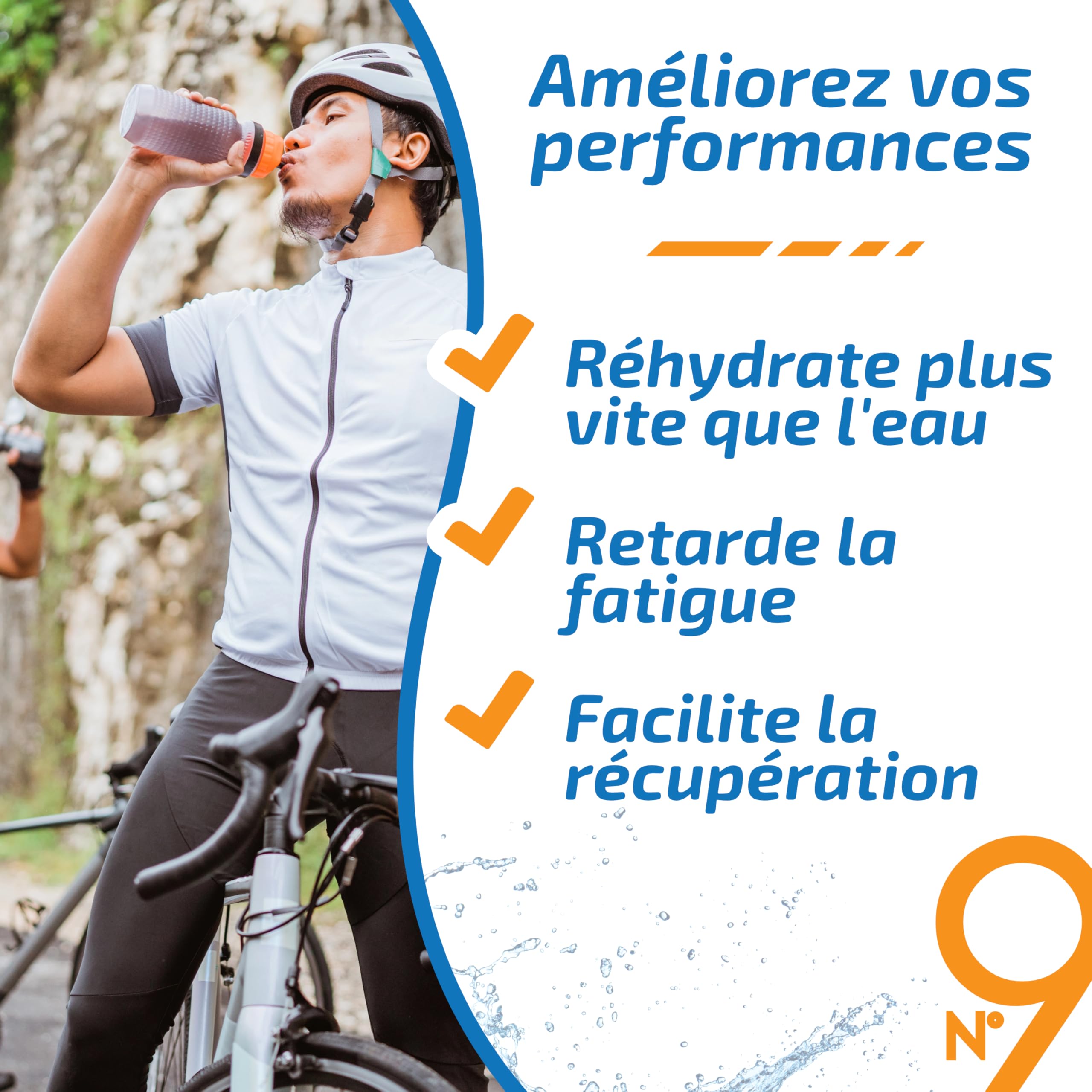 N°9 - Thé Pêche 1200 g - Nouvelle Recette - Boisson Isotonique Énergétique pour Sportifs - Running, Vélo, Triathlon - Énergisante & Hydratante - Électrolytes Hydratation & BCAA - H1034