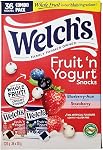 Welch's Fruit 'n Yogurt Snacks, 36 × 20 g - Delicious Fruit-Flavored Snacks Coated in Creamy Yogurt