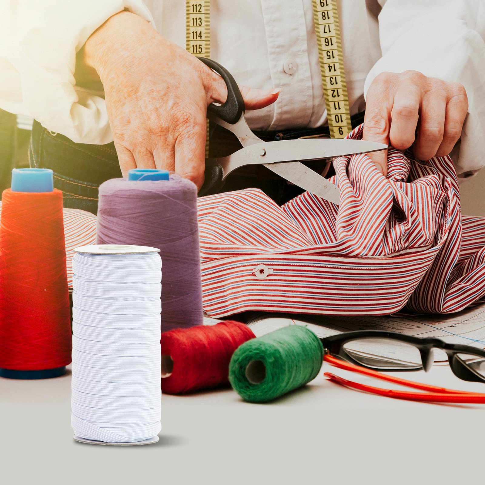 34 Bande Elastiche Per Cucito - 15mm X 1m, Nylon, Colorate, Per Abbigliamento E Fai-Da-Te - Foto 10