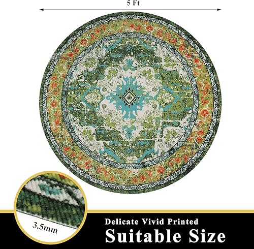 Miniatura 7 de Vaukki Tapete vintage para silla de escritorio, antideslizante para suelo de madera dura, tapete de oficina, protector de suelo para silla con