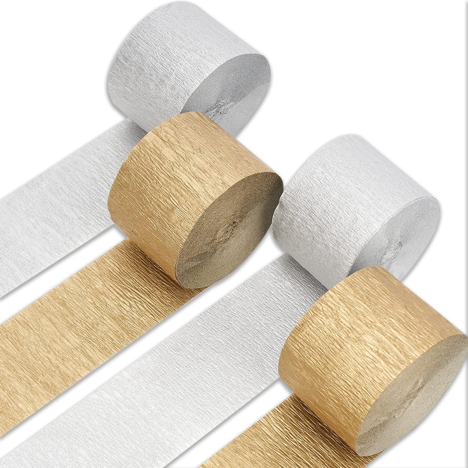 Gold Shrink Wrapped Crepe Paper Roll 81' (1 Count