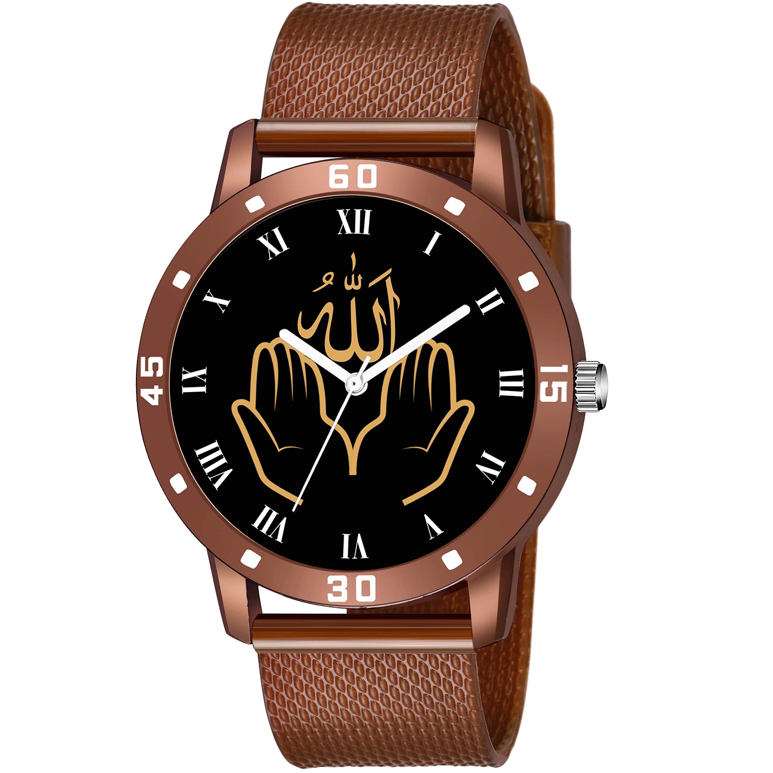 Talgo Analogue Islamic Allah Ki Dua Design Round Roman Dial Latest Fashion Attractive Black Leather Strap Stylish Wrist Watch for Men and Boys, Pack of 1 - RMNAVOBRSFR (B0B1BJFF7Y) Amazon Price History, Amazon Price Tracker