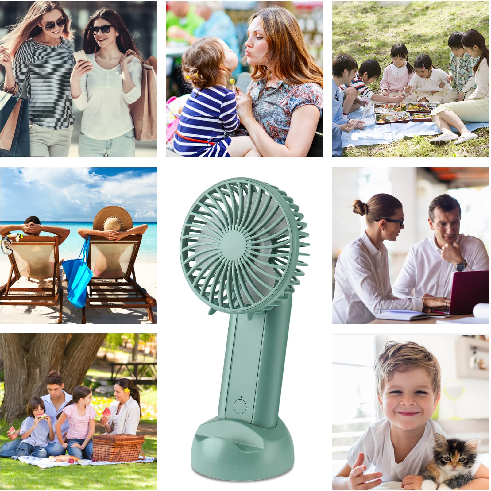 Handheld Fan Battery Portable Mini Fan, Small Fan with 6000 mAh Power Bank,  Comes USB Cable, 180° Foldable Mini Fan Electric for Home, Travel, Office :  Amazon.de: Computer u0026 Accessories