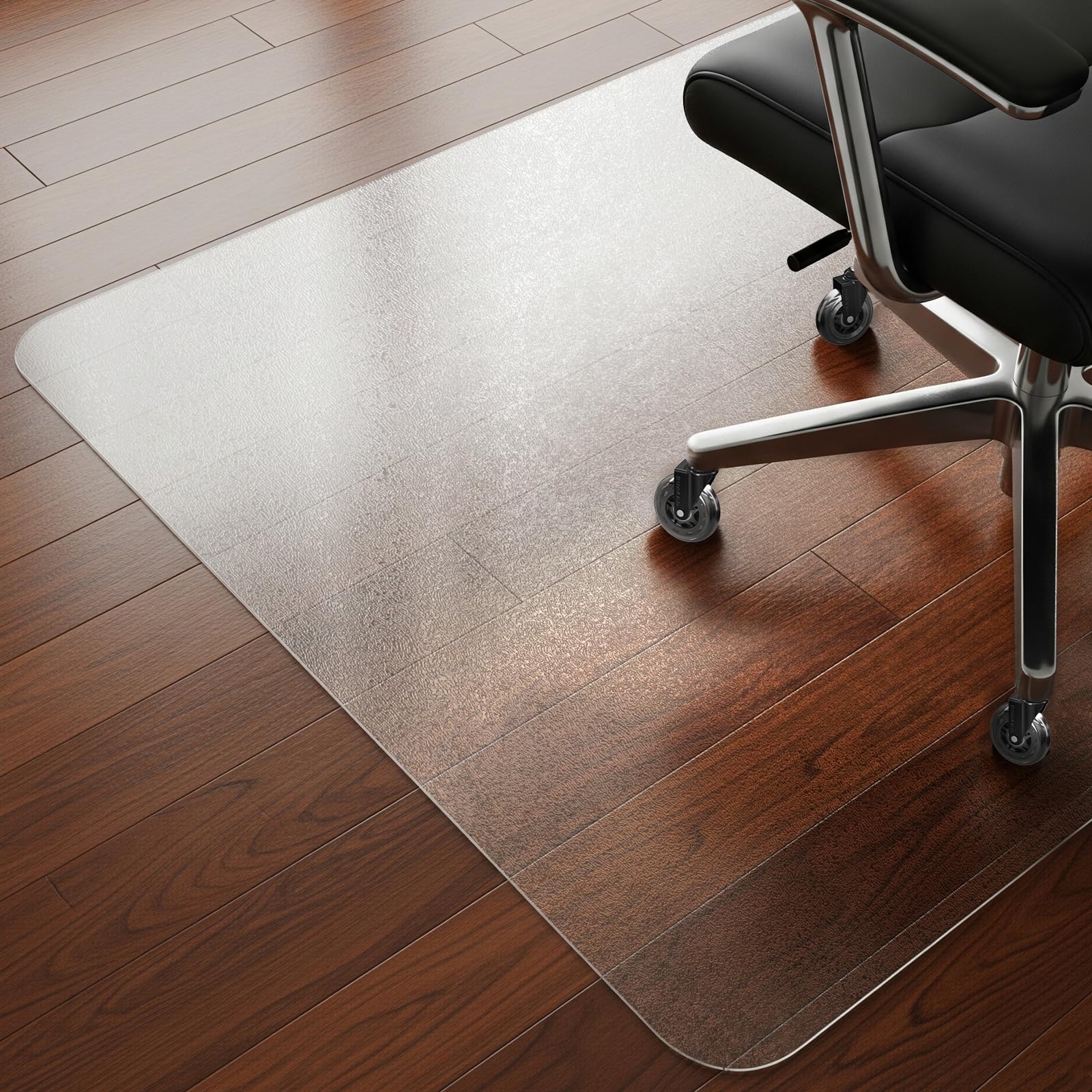 COSYLAND Protector de Suelo para Silla con Ruedas, Esterilla Transparente de Alta Claridad con Acabado Esmerilado, Alfombrilla de PVC para Oficina, Escritorio, Parquet, Antiarañazos, 90 x 120 cm - 01