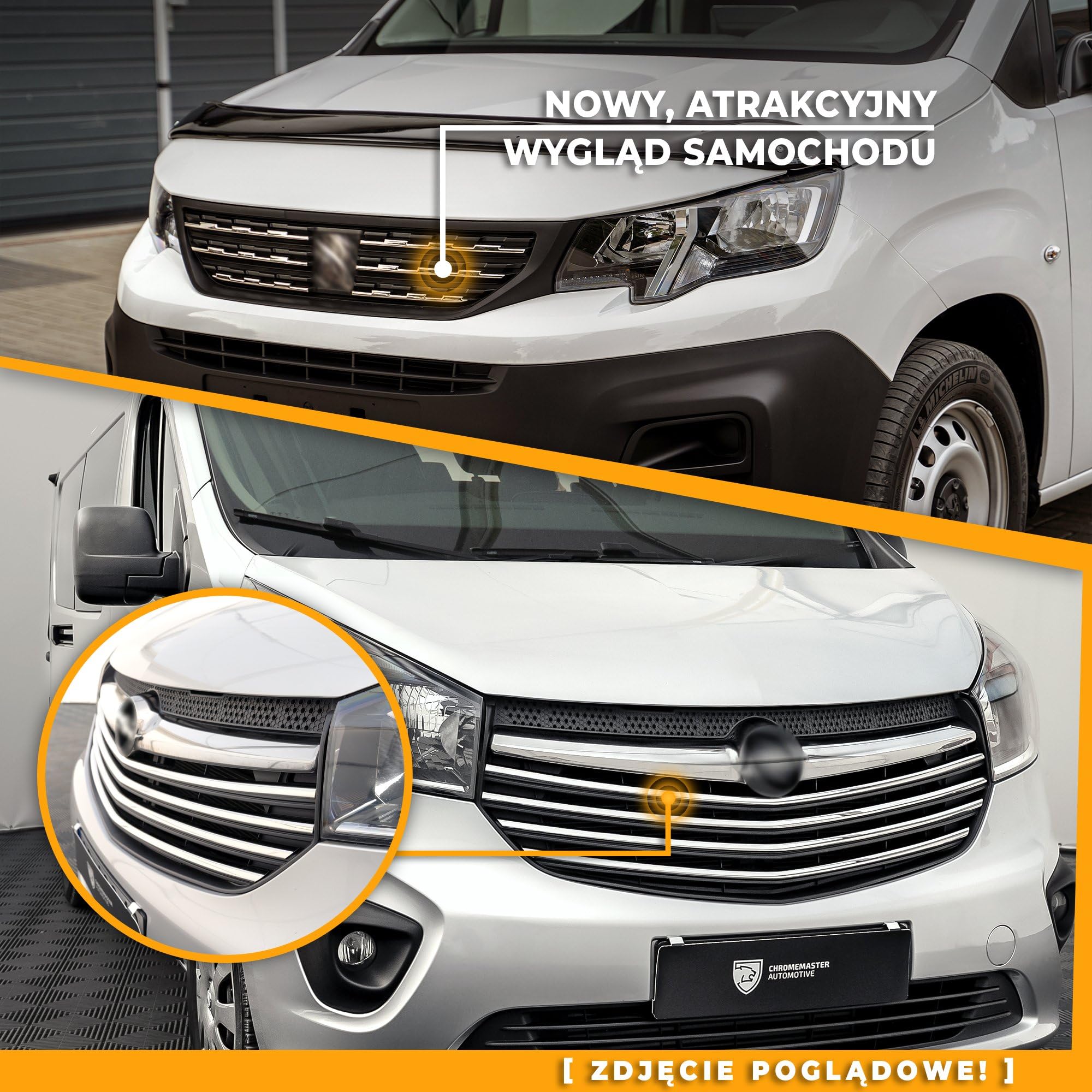 CHROMEMASTER | Kompatybilne z VW T6.1 Caravelle 2019-2024 | Listwy Atrapy Przedniej; Listwy na Grill Auta; Stal Nierdzewna Polerowana | Idealne Dopasowanie | Nowy, Atrakcyjny Wygląd Samochodu