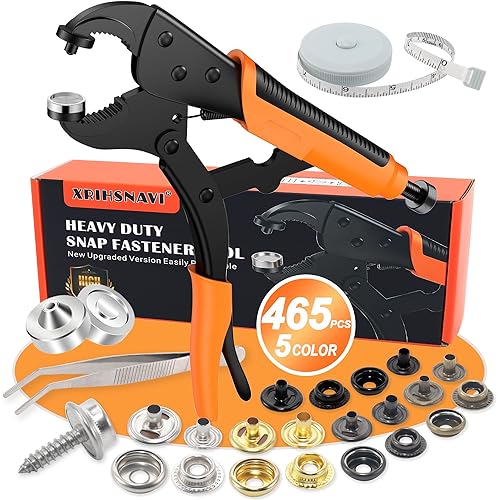Heavy Duty Canvas Snap Kit, Snap Fastener Tool, 465 PCS