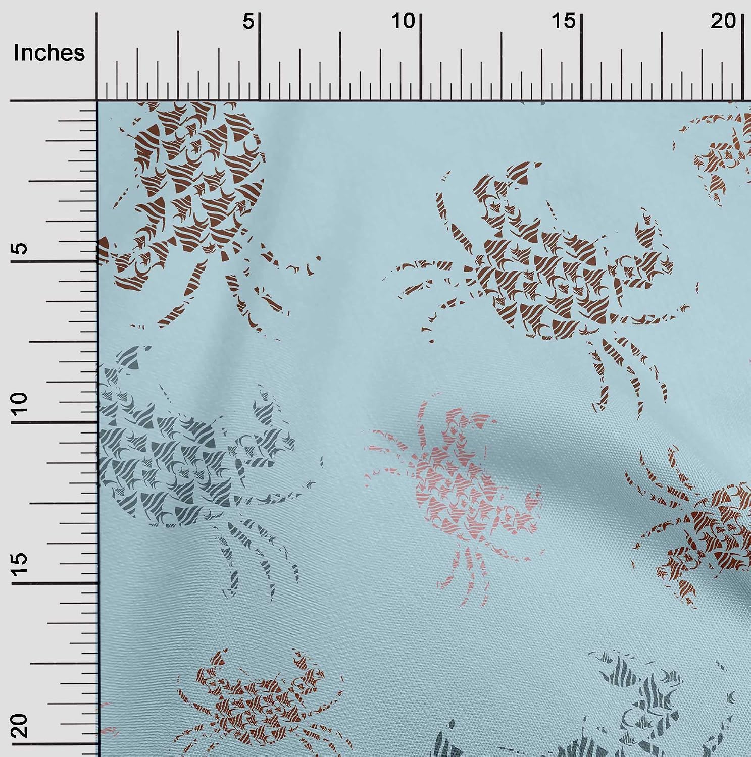 oneOone Cotton Flex Light Blue Fabric Sea Sewing Material Print Fabric By The Yard 40 Inch Wide