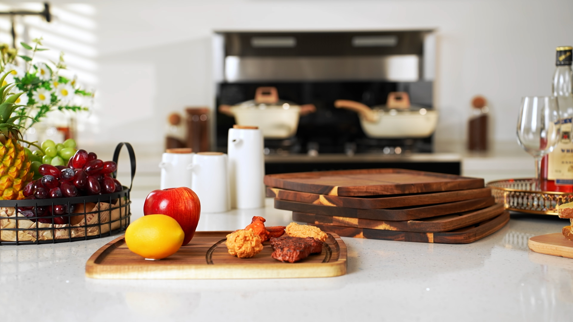 Set 6 Platos de Madera para Steak con Canal para Jugos miniatura 7
