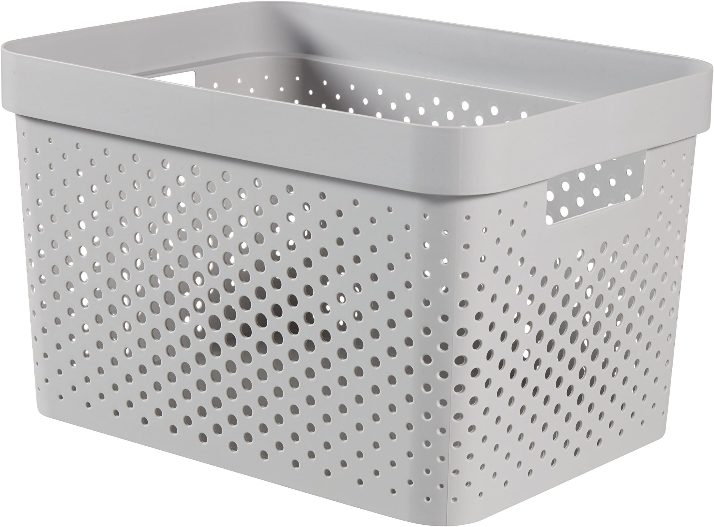 Curver Storage Box "Infinity" with Dot Pattern, Light Grey, 17 Litre