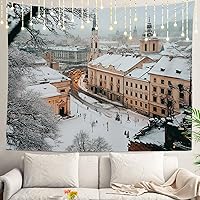 Vista 14 de Shrahala Palm Trees Los Angeles - Tapiz psicodélico grande para dormitorio y sala de estar (51.2 x 59.1 pulgadas, azul 1)