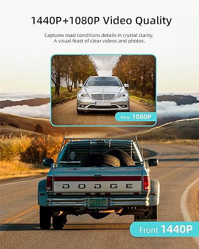 B0BNKVFMMB_image_2 iZEEKER Cámara de tablero de 2.5 K delantera y trasera, cámara de tablero 4K individual para automóviles, cámara de tablero dual 1440P + 1080P con