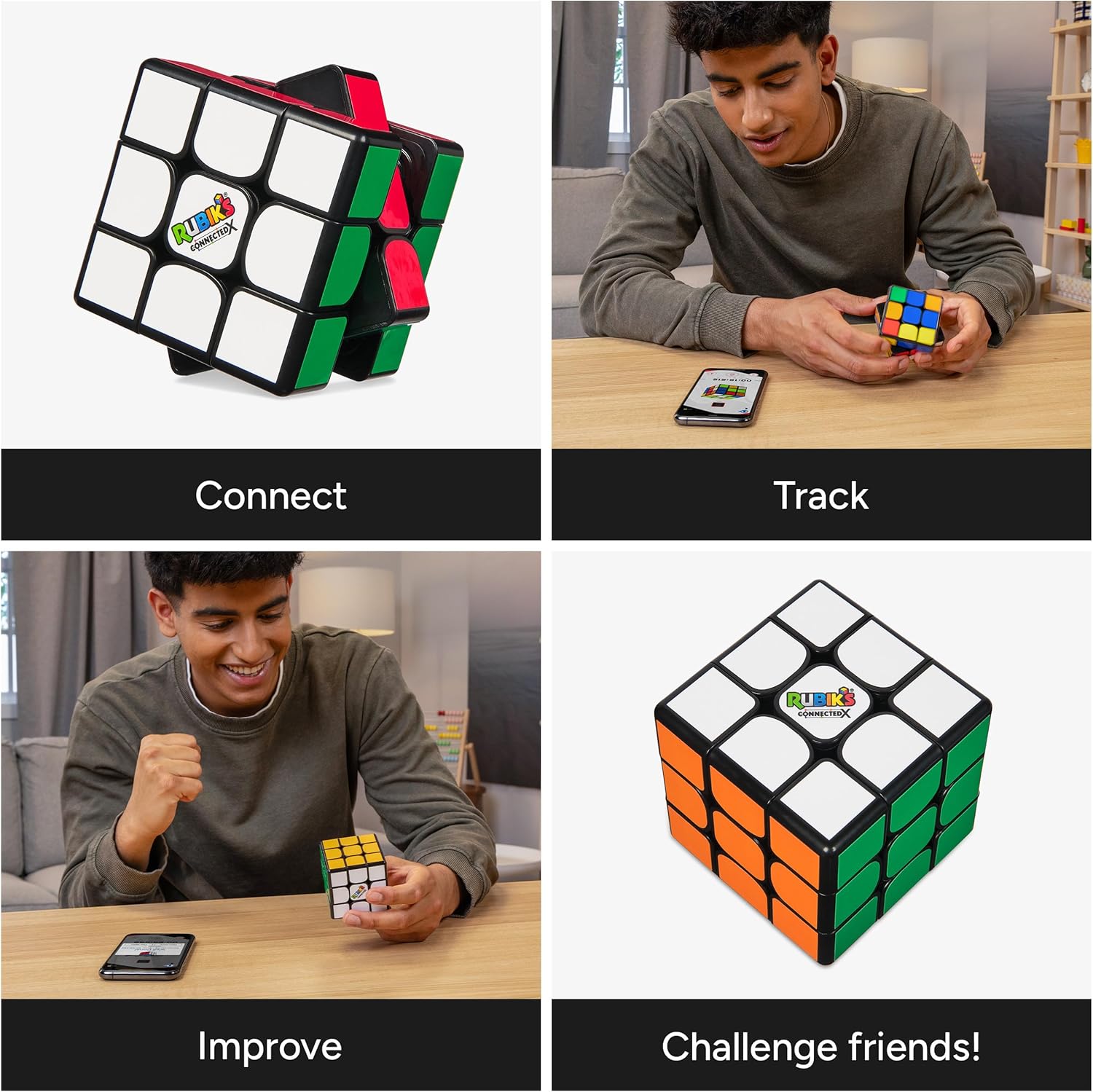 RUBIK'S - Rubik's Cube 3X3 CONNECTEDX with Bluetooth - Puzzle Game, Magic Cube - Kids Puzzle Toys - 6071036 - Toys Kids 8 Years +