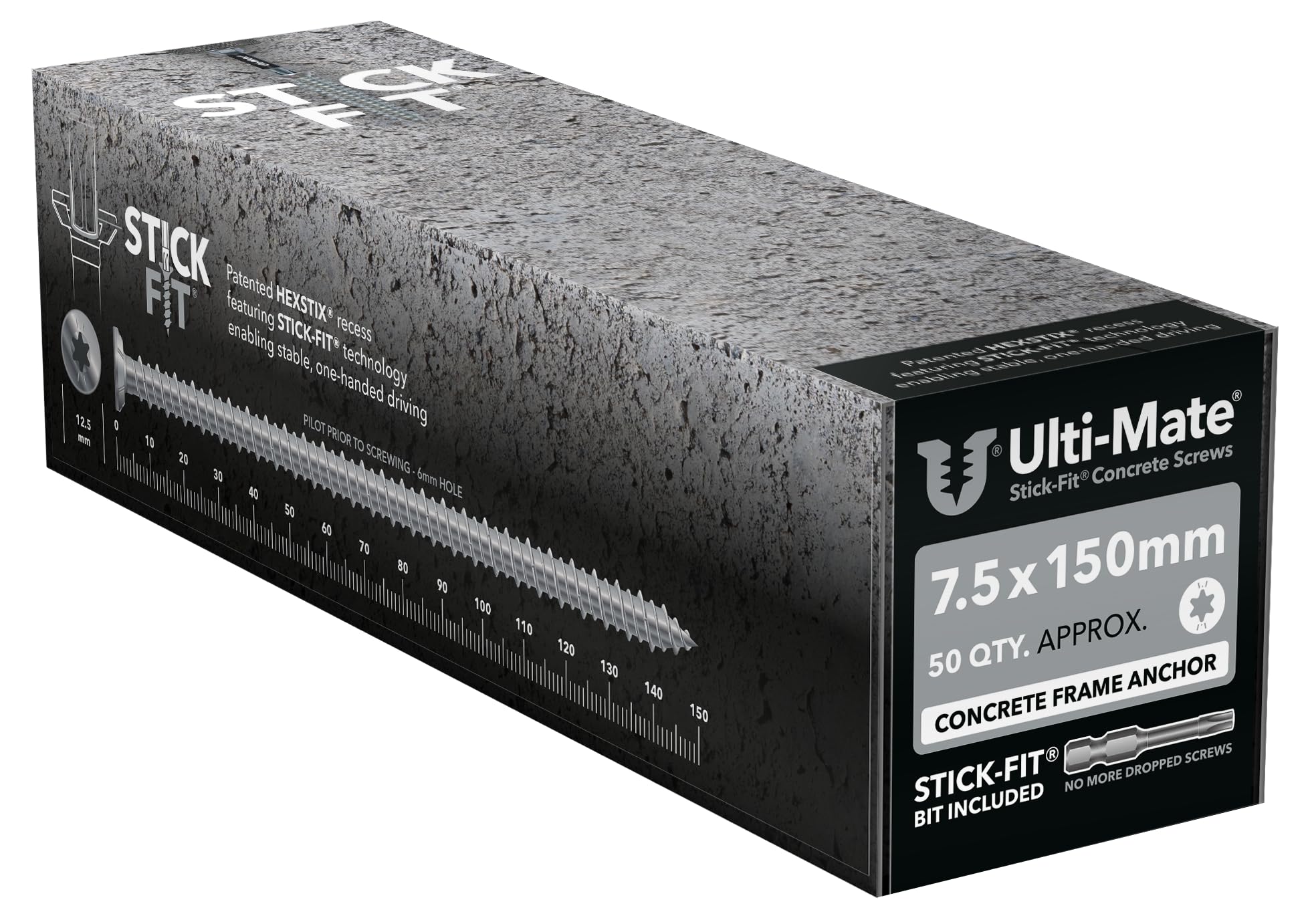 Ulti-Mate Stick-Fit Frame Anchor Screw - 7.0 x 150mm (Box 50 pcs)